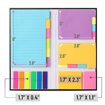Mr. Pen- Sticky Notes Set, 410 Pack, Ruled, Dotted & Blank Notes | with 150 Index Tabs, Divider Sticky Pads for Bible Study, Office, School, Planning - color: Vibrant, size: 1 Set