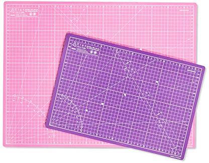 Elan Cutting Mat A3 Pink & Purple, 5-Ply Self Healing Cutting Mat 44 x 30 CM, Recycled PVC Craft Board for Sewing, Hobby Board for Crafts 44x30 CM - style: 44 x 30 CM