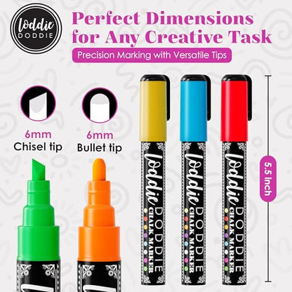 Loddie Doddie Liquid Chalk Markers, Chalkboard Markers, Dual Tips, 8 Pack - size: 1 Count (Pack of 8)