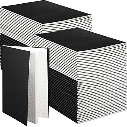 Mimorou 100 Pcs A5 Journals Notebooks Bulk,Black,Lined - color: Black, style: Lined