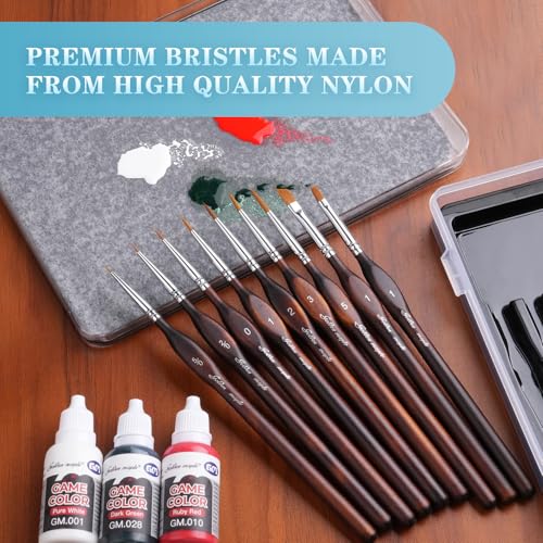 golden maple Wet Pallets for Painting Miniatures - Stay Wet Palette for Acrylic Painting Kit with 9PCS Miniature Paint Brushes, 50PCS Pallet Paper, 2PCS Sponge, 1PC Brush Holder, 1PC Sponge Tray