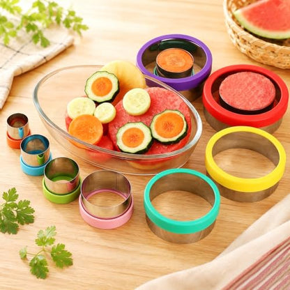 laxizar 10 Pcs Round Cookie Cutters Set Stainless Steel Biscuit Cutter