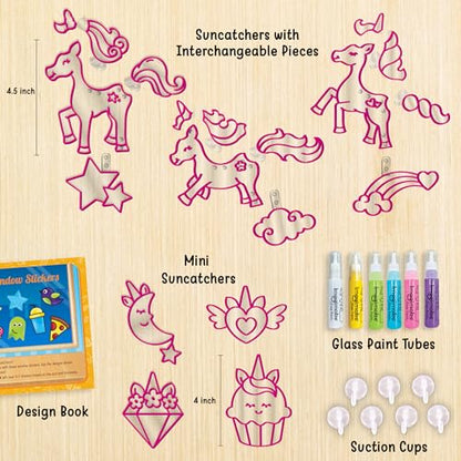 Imagimake Window Art - Unicorn, DIY Mess-Free 16 Pieces Suncatcher Kit