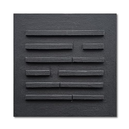 Art Hand-Drawn Black Abstract Three-Dimensional Texture Art Oil Painting, 24x24 inches. Modern Minimalist Style Art. Suitable for Wall Decoration in Home Office - color: Yi126