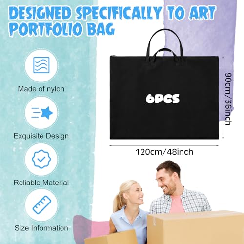 Abbylike 1 Pcs 48x36 Inch Art Portfolio Bag Black Large Waterproof Nylon - color: Black, size: 48 x 36 Inch
