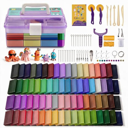 Aestd-ST Polymer Clay Kit 72 Colors, Oven Bake Modeling Clay for Kids - color: 72 Colors B