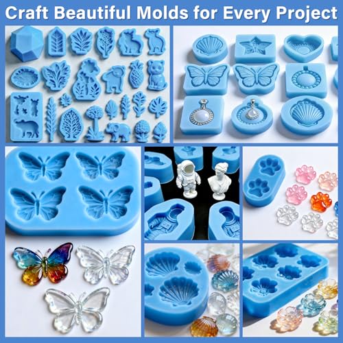 66OZ Liquid Silicone Mold Making Kit for Resin & Soap - 15A Blue | High Strength Platinum Cure Rubber, Bubble Free Liquid Silicone for Resin, Wax, Concrete and Soap Casting