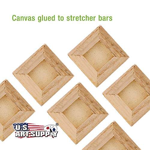 U.S. Art Supply 2x2 Mini Canvases for Painting, 72 Pack Bulk Small | Stretched Artist Canvas Professional Primed - Ideal for Arts & Crafts - size: 2" x 2" - Pack of 72