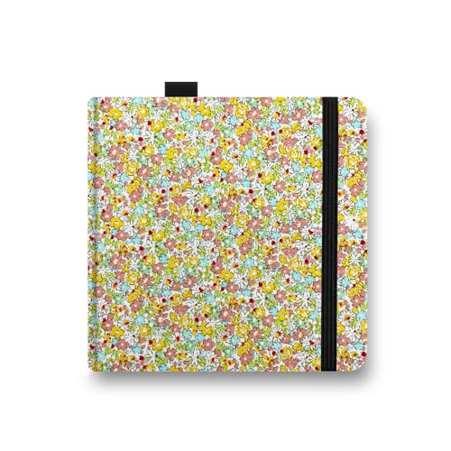 5x5" Watercolor Sketchbook,Mixed Media Pad,Travel Portable Drawing Journal | 140LB/300gsm 20Sheets/40Pages Watercolor Paper,Cold Press,Cloth Fabric Hardcover,Sewing Binding,Lay-Flat.Coral Flower - color: 300gsm-Coral Flower