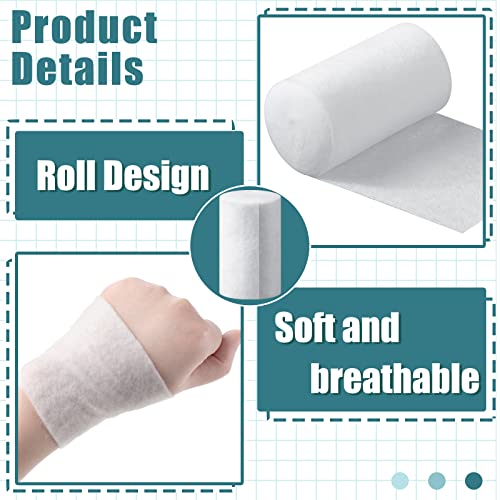 Nuanchu 12 Rolls Medical Cotton Cast Padding Plaster Cloth,6 Inch X 8.8 ft | Individual Wrapped, Undercast Protection Padding, Soft Cloth for Body Casts, Halloween Bandage Art, Mask Craft Supplies - size: 6 Inch X 8.8 ft