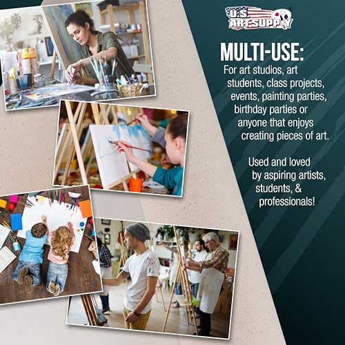 U.S. Art Supply 7-Ounce Unprimed Canvas Roll, 12" Wide x 6' Long (2 Yards) - 100% Cotton, Woven, Acid-Free - Unstretched Canvas Rolls for Painting, Murals, & DIY Crafts - size: 12-Inch-x-2-Yards