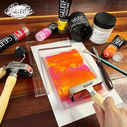 GELELF Smooth Peeling Brayer Roller - Wood Hand Roller Rollers Ink Roller Tape Roller for Gluing Taping Gel Printing Inking Block Printmaking Stamping Scrapbooks (#6: 4 Inch (10CM)) - color: #6: 4 Inch (10CM)
