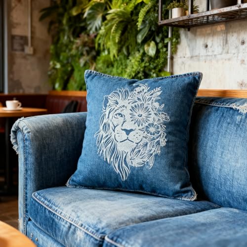 TIAMECH A4 Reusable Flower Eye Lion Stencil for Painting | Male Lion Layering Template, DIY Wall Art, Wood Furniture, Scrapbook & Crafts (8.3x11.7inch) - style: Flower Eye Lion