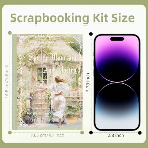 Uideyvi Spring Theme Sticker Scrapbooking Supplies for Junk Journal, 20 Sheets PET Stickers(TZ-001-008) - color: Spring theme
