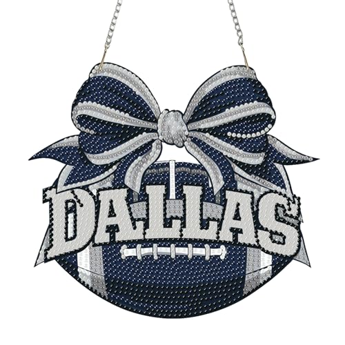 Rertcioph Football Diamond Art Hanging Kit for Adults, DIY Acrylic 5D Diamond Painting Hanging Ornament for Dallas Home Wall Decor and Gift - color: Dallas