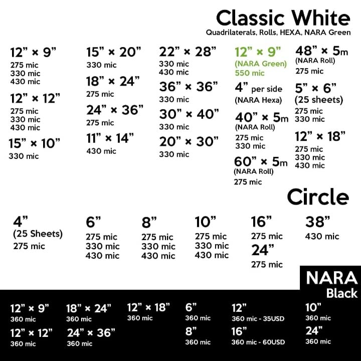 NARA Paper Roll for Alcohol Ink Painting | White | 24 inches x 3 Meter roll | 275 microns | 100% Stain-Free - size: 24'' x 3m