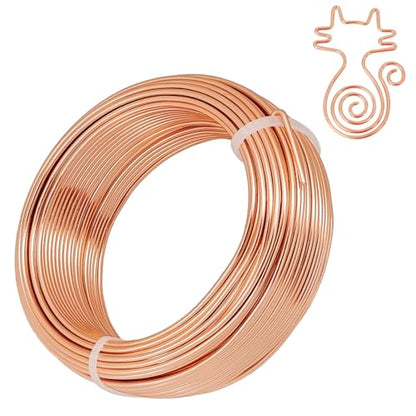 12 Gauge Aluminum Wire, 105 Feet 2mm Bendable Metal Craft Wire for Sculpting, Armature, Jewelry Making, Floral Making, Doll Making, Modelling, Crafting, Bonsai Training (Copper) - color: Copper