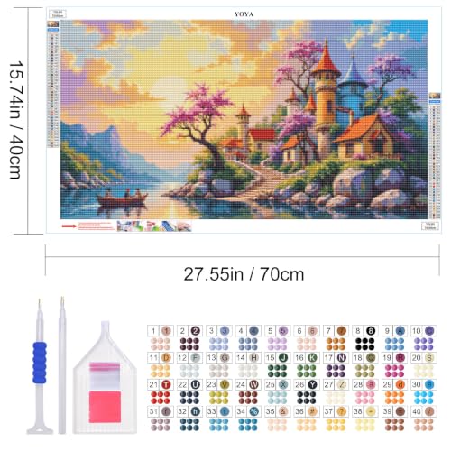 YOYA Large Diamond Art Kits for Adults, Sunset 5D Large Diamond Painting - color: Sunset Landscape 501