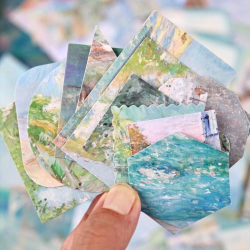 Diuhofart Sea Sketchbook Scrapbooking Kit, 128 Pcs Journal Set | Includes A6 notebook, blue coastal papers, PET stickers, washi tape and ephemera for journals, cards and memory books. - color: Sea Sketchbook