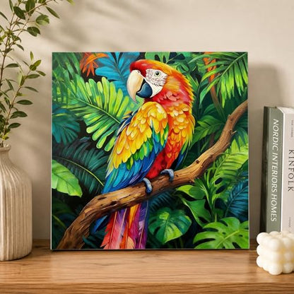 AUKELHJ Framed Paint by Numbers Kit for Adults, Parrot, 10x10 inch - color: 16-Parrot