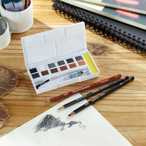Derwent Shade & Tone Mixed Media Set, 16 Piece Set, Natural Paint Colors with Inktense, Graphitint, Pencils & Tinted Charcoal, Professional Quality (2305903)