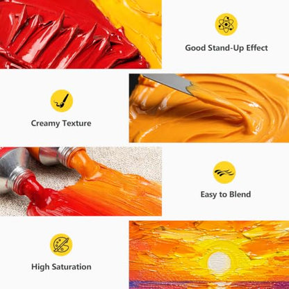 Magicfly Oil Paint, 20 Colors (50ml) Large Tubes Oil Paint Set, Oil Paints - size: 20 Colors x 50ml(1.69oz)