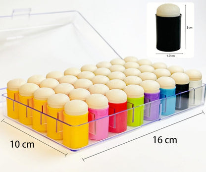 40 Pieces Sponge Daubers W/Storage Case Fits Over The Finger and Makes Blending Accuracy Easier - Great for Applying Ink, Chalk, Paint, and More to Your Projects
