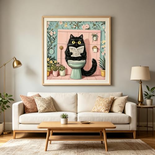 BYGFHLYW Funny Black Cat Paint by Numbers Kit for Adults Beginners - color: PB504-1