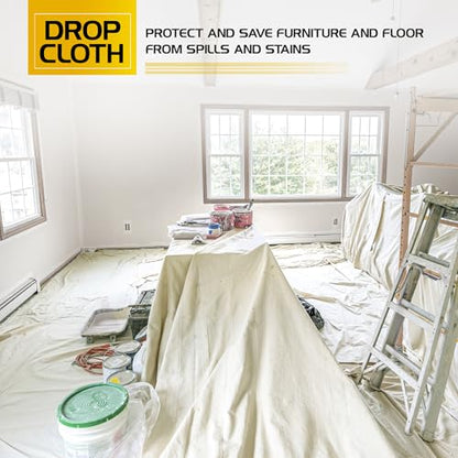 Drop Cloth 9x12 FT 6 Pack - size: 9ft X 12ft ( Pack of 6 )