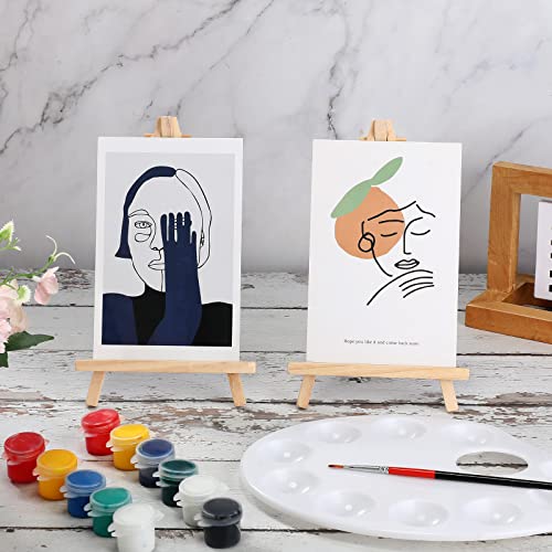BBTO 30 Pack Wood Easels Tabletop Display Easels Art Craft Painting Easel Stand Wooden Triangle Painting Easel Arts Crafts Tripod Easels for Artist Adults Students