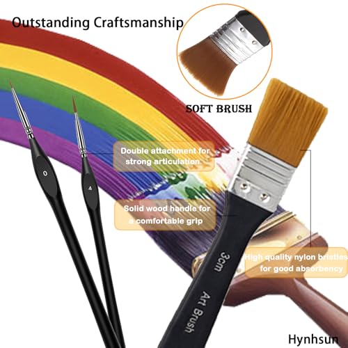 33 Pieces Paint Brush Set, Artist Series, Nylon Bristles with Round, Filbert, Flat, Fan, Angle, Detail Brush, Palette Knife,Suitable for Artists and Beginners for Acrylic Painting, Oil, Watercolor..
