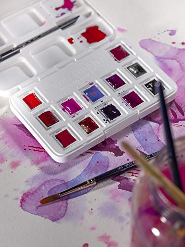 Van Gogh Watercolor Paint Set, Plastic Pocketbox, 12-Half Pan Pinks & Violets Selection - color: 12 Pinks & Violets (Plastic Pocketbox), style: Half Pan