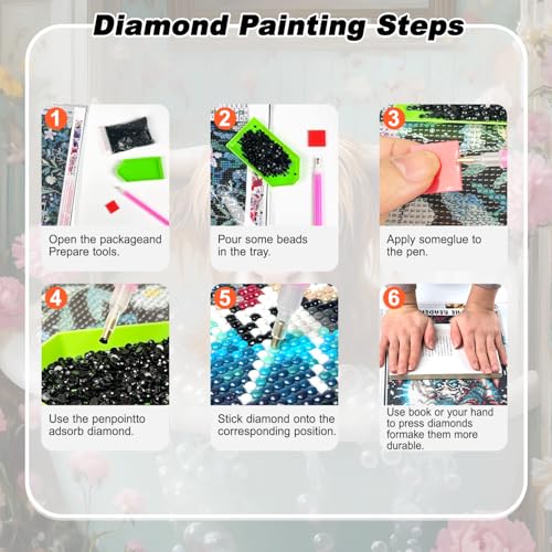 YULIDECO Highland Cow Square Diamond Art,DIY Bathroom Diamond Art Kits for Adults,Full Drill Diamond Painting Kit,Home Wall Art Diamond Painting(12x16 Inch)