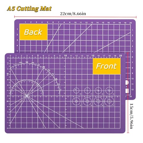 A5 Self-Healing Cutting Pads, Small Cutting Mat, Professional Double Sided Durable Cutting Mat, Great for Hop Scrapbooking, Quilting, Fabric, Sewing Craft Projects (Pink, A5) - color: Pink