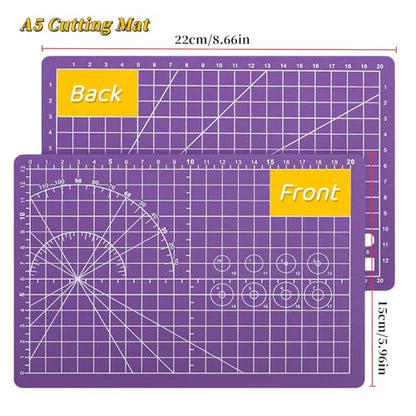 A5 Self-Healing Cutting Pads, Small Cutting Mat, Professional Double Sided Durable Cutting Mat, Great for Hop Scrapbooking, Quilting, Fabric, Sewing Craft Projects (Pink, A5) - color: Pink