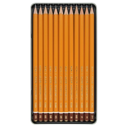Koh-I-Noor Toison d'Or Graphite Pencil Artist Set, 8B-2H Degrees, 12 Pencils Per Tin, 1 Each (FA1502/11.12) - style: Artist Set in Tin