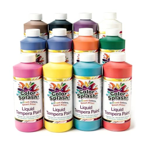 Color Splash! -W18 16-oz. Liquid Tempera Assortment (Pack of 12)