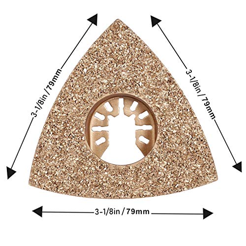 Oscillating Tool Blades, HEMUNC 5pcs Universal Triangle Carbide Oscillating Multitool Saw Blades Accessories kit - size: 5PACK TRIANGLE CARBIDE