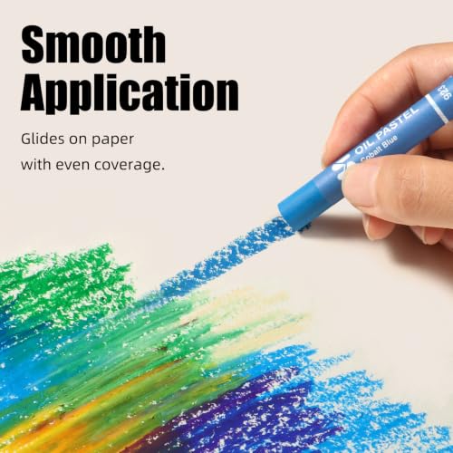 Oil Pastels 48 Colors + 4 White – Soft, Blendable, Smooth Drawing Crayons for Artists, Students, and Beginners – Ideal for Sketching, Layering, and Mixed Media Art – Great Gift Set