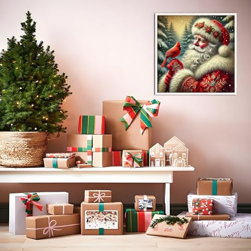 Shouruihua Diamond Painting Kits for Adults, Santa Claus Diamond Art Kits | Christmas, Gem Art, Diamond Dotz Kits, Diamond Dots, Full Round Drill Diamond Painting Kits for Adults, 11.8x11.8 in - color: Santa Claus