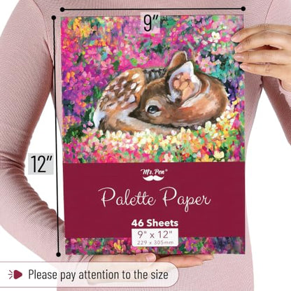 Mr. Pen- Disposable Paint Palette Paper Paint Pad, 9"x12", 46 Sheets - size: 9" x 12", 1 Pack