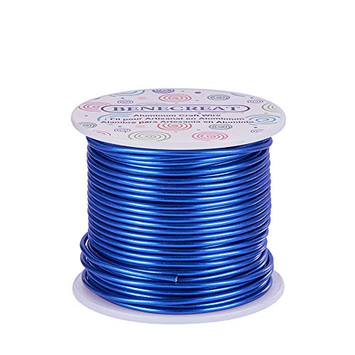 BENECREAT 12 Gauge Jewelry Craft Aluminum Wire 100 Feet Bendable Metal Sculpting Wire for Craft Floral Model Skeleton Making (Blue, 2mm) - color: Blue, size: 12 Gauge