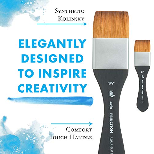 Princeton Aqua Elite, Series 4850, Synthetic Kolinsky Watercolor Paint Brush,Mottler, 1-1/2 Inch - size: Size 1-1/2