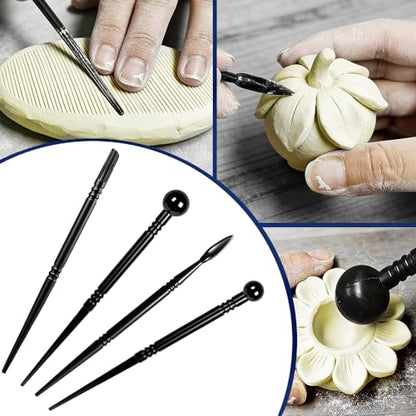 OSBANG Air Dry Clay Glaze and Tools Kit, 100ml Gloss Clear Varnish with 29-Piece Clay Sculpting Set, Protective Top Coat for Polymer Clay and Acrylic Paintings, for Crafting and DIY Projects - size: Gloss Glaze Tool Kit