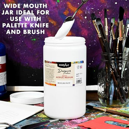 Handy Art Modeling Paste, 32 oz, Opaque White Finish, 3D Texture & Impasto - color: Modeling Paste, size: 32 Fl Oz