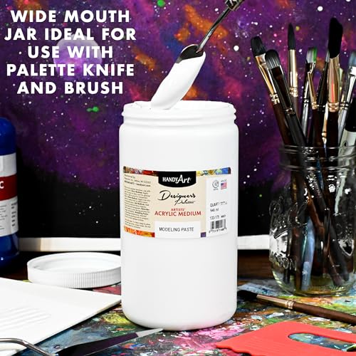 Handy Art Modeling Paste, 32 oz, Opaque White Finish, 3D Texture & Impasto - color: Modeling Paste, size: 32 Fl Oz