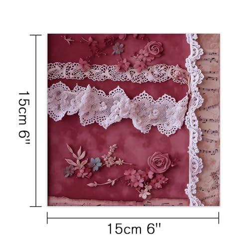 Scrapbook Paper, 24 Sheets 6"×6" 160gsm Single-Sided Patterned Cardstock - color: 24 sheets-pearl lace