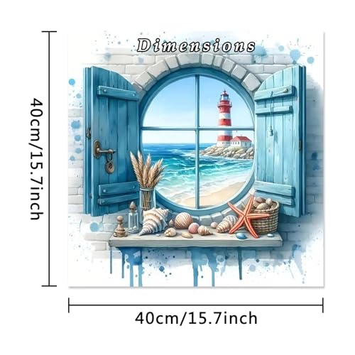 MBNTJHT Lighthouse Paint by Numbers Kit for Adults,DIY Lighthouse Landscape Acrylic Paint by Number Kits for Adult Beginners,Sea Scenery Oil Painting Kits for Home Wall Decor 16X16 Inch. - color: MT21558