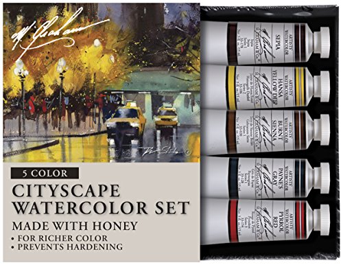 M. Graham Tube Watercolor Paint Cityscape 5-Color Set, 1/2-Ounce - color: Cityscape 5 Color Watercolor Set, style: Watercolor Sets