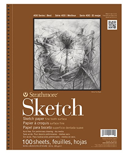 Strathmore 400 Series Sketch Pad, 5.5x8.5 inch, 100 Sheets - Artist Sketchbook for Drawing, Illustration, Art Class Students - size: 5.5x8.5, style: 100 Sheets